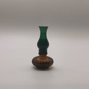 Vintage Miniature Oil Lamp Cologne Bottle 2.5” Tall Empty